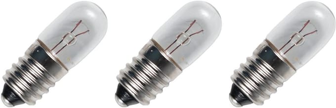 Signaallamp E10 6V 0.45W - 75 mAh - 3 stuks - T10 Gloeilamp Ø10mm - 28mm - 2500K - Dimbaar