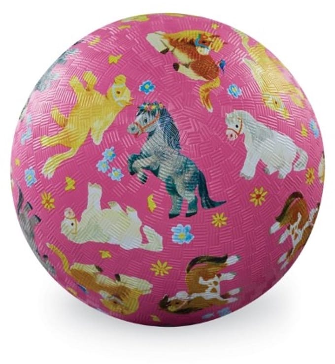 Crocodile Creek speelbal 13cm - kleurrijke pony's - voor kinderen vanaf 3 jaar.