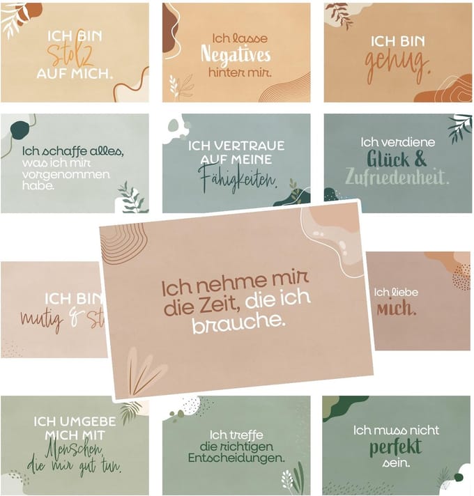 Affirmationskaarten Set - Inspirerende Motivatiekaarten - 24 Stuks 8,5 x 5,5 cm