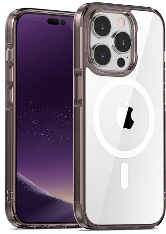 Mobiq - Schokbestendige MagSafe Case geschikt voor iPhone 16 Pro Max - transparant/zwart