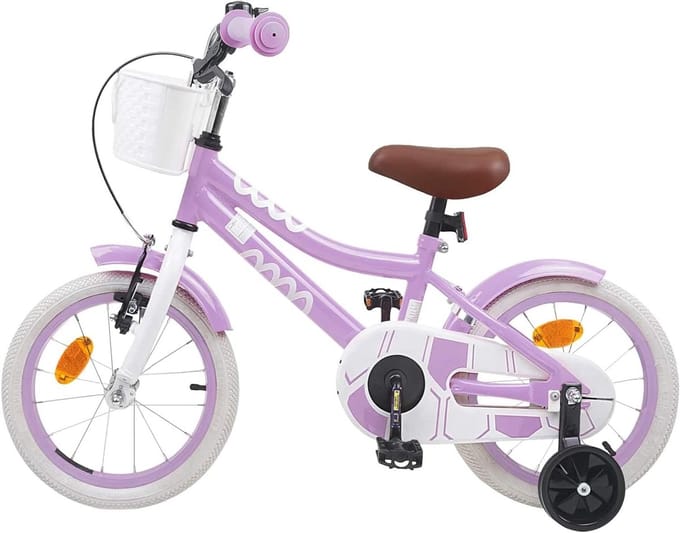 Kinderfiets - Loopfiets - Eerste fietservaring - Verstelbaar zadel - 14 inch - Paars