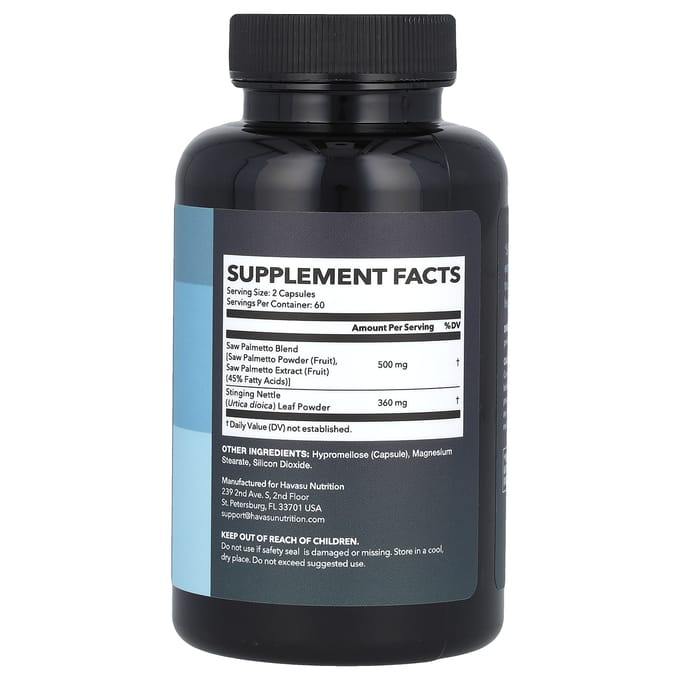 Havasu Nutrition, Saw Palmetto, Formule 2x, 120 Capsules
