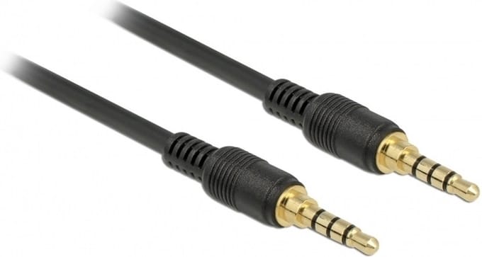 Delock 85598 Connector Audio Verbindingskabel [1x Jackplug male 3,5 mm - 1x Jackplug male 3,5 mm] 2 m Zwart
