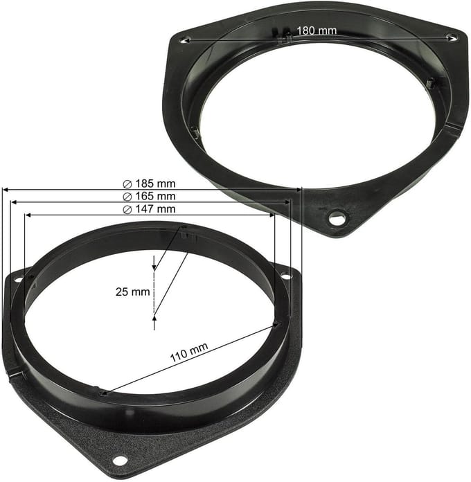 Adapterringen 165mm Speaker voor Toyota Corolla Avensis Prius Rav4 Auris MR2