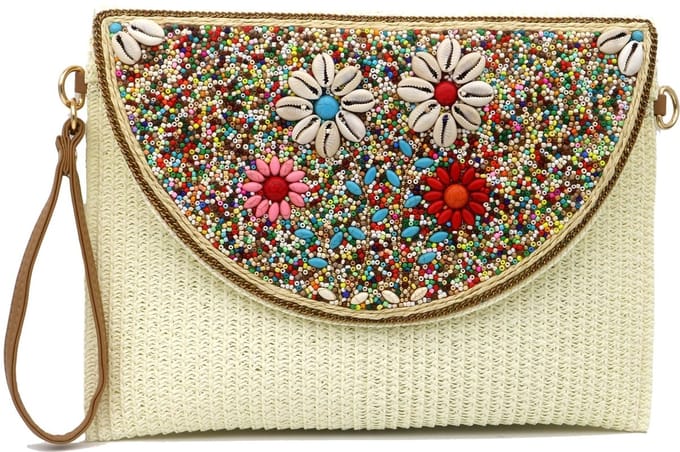Clutch - geweven met kralen - 27,5x20 cm
