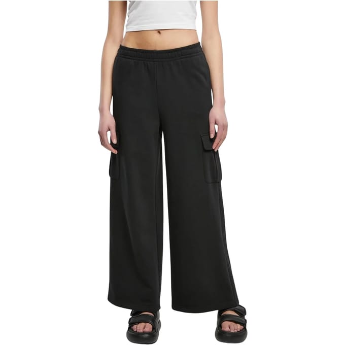 Hoog getailleerde cargo broek met wijde pijpen dames Urban Classics Terry