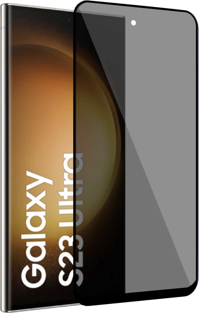 Privé Screenprotector geschikt voor Samsung S23 Ultra – Privacy Screen Protector Tempered Glass