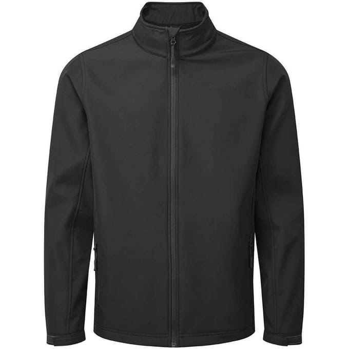 Premier Heren Recycled Wind Resistant Soft Shell Jacket (Zwart)