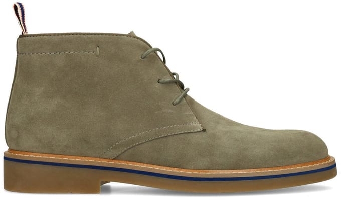 Manfield - Heren - Groene suède veterschoenen - Maat 41