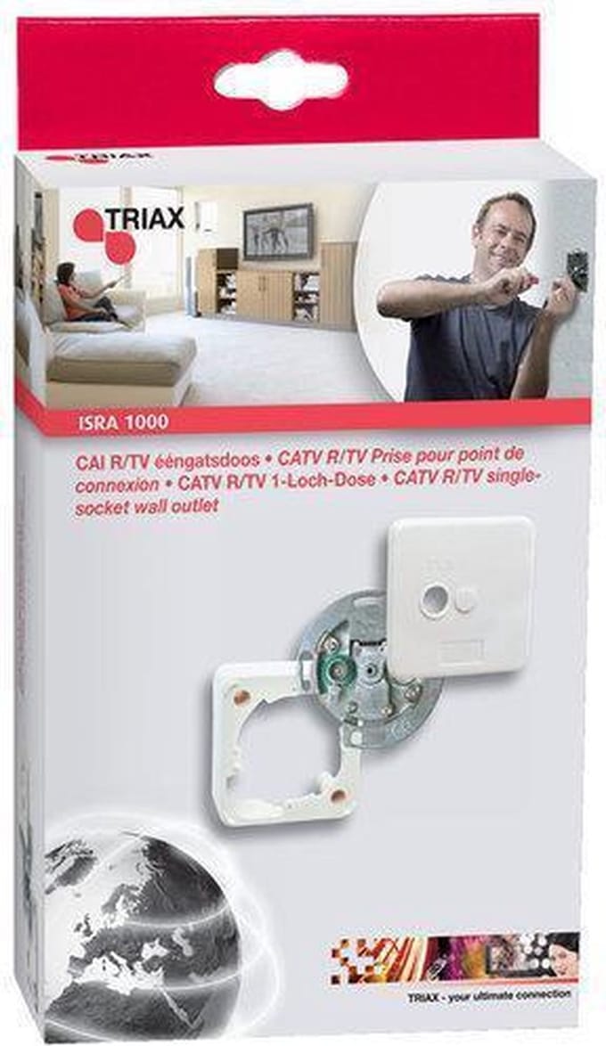 Triax coax radio tv contactdoos eengats