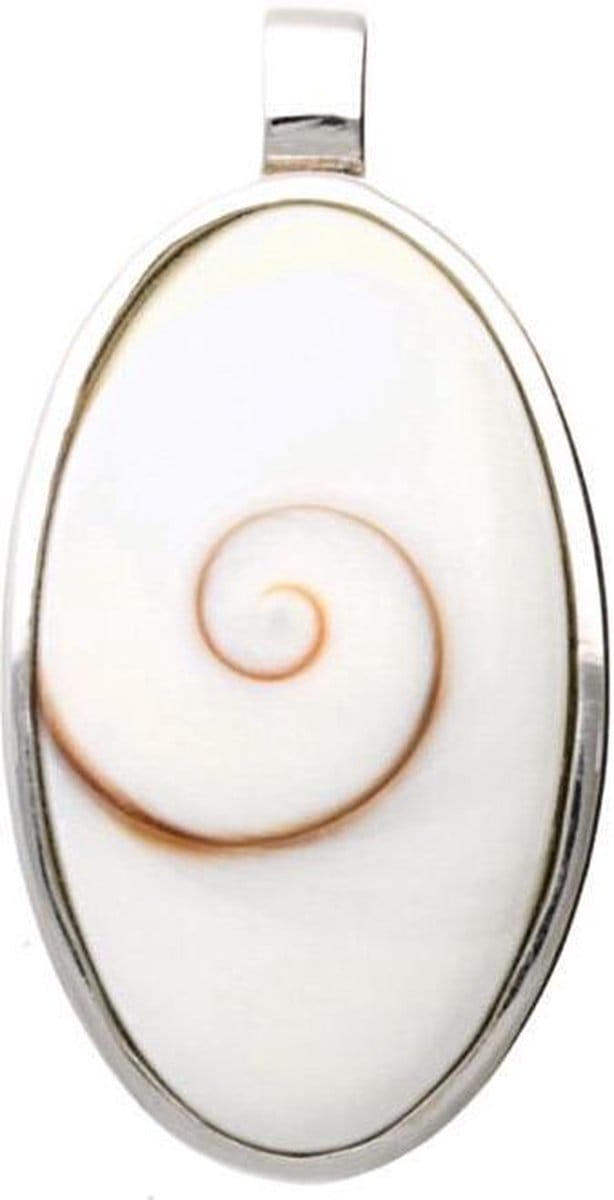 Zilveren Ovaal met oog van shiva kettinghanger