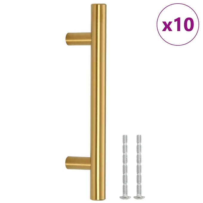 vidaXL - Handvatten - 10 - st - hartafstand - 96 - mm - totale - lengte - 150 - mm - goud