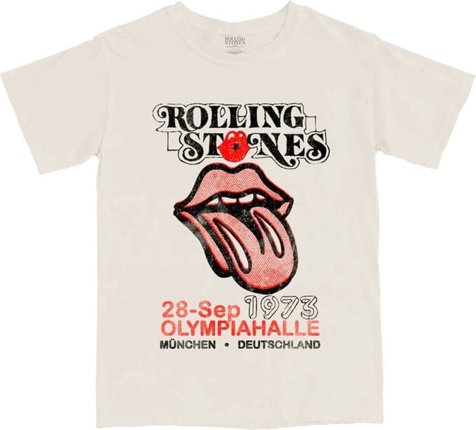 The Rolling Stones - Munich '73 Heren T-shirt - M - Creme