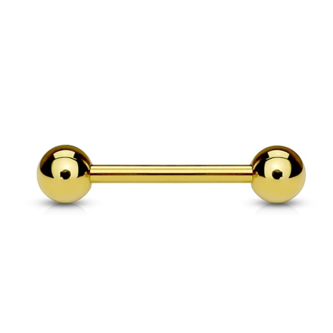 Piercing chirurgisch staal extern schroefdraad basis 1.6x22 - goud - LMPiercings