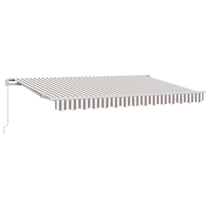 vidaXL - Uitschuifbare - luifel - Lichtgrijs - en - wit - 3 - x - 2,5 - m