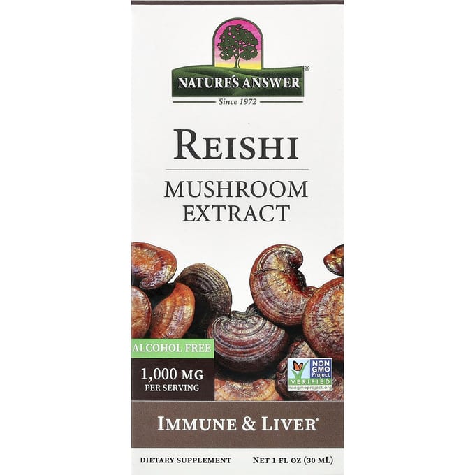 Nature's Answer, Reishi Paddenstoelen Extract, Alcoholvrij, 30ml (1 fl oz)