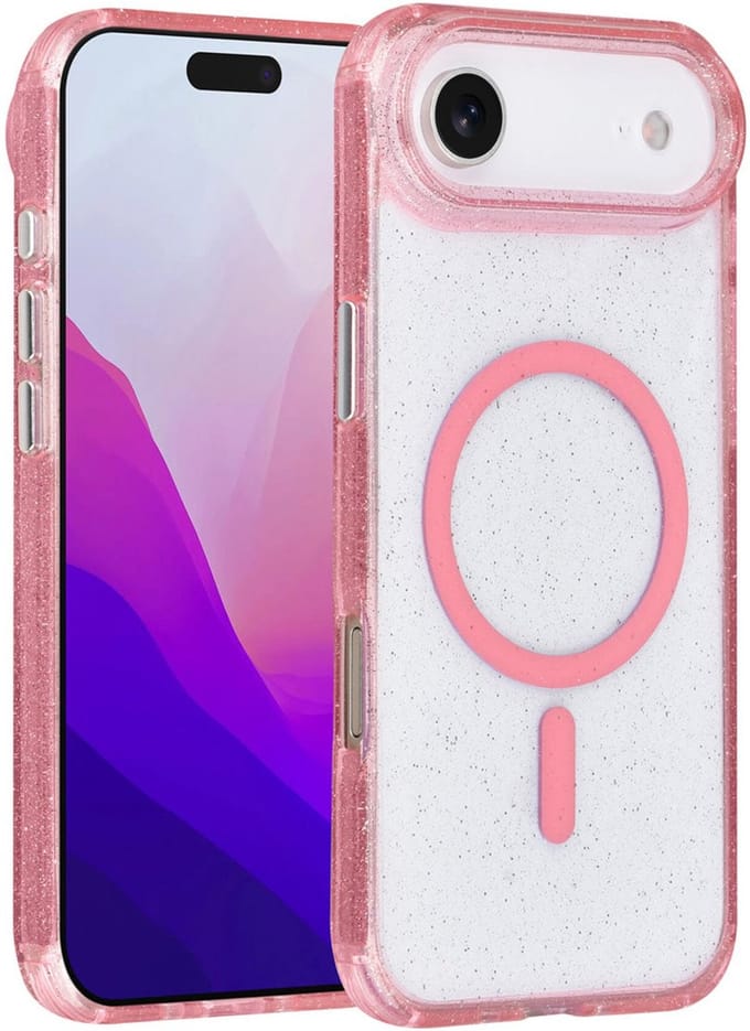 TUNIQ Back cover - iPhone 17 Air - Roze - MagSafe - Glitter - Slanke Pasvorm