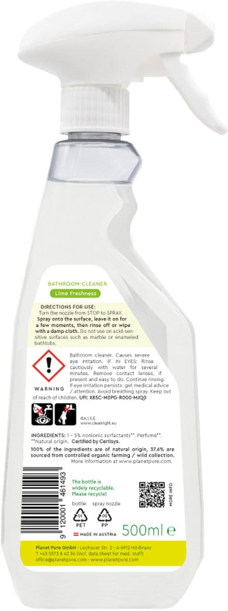 Planet Pure - Badkamer reiniger Lime spray - 500 ml