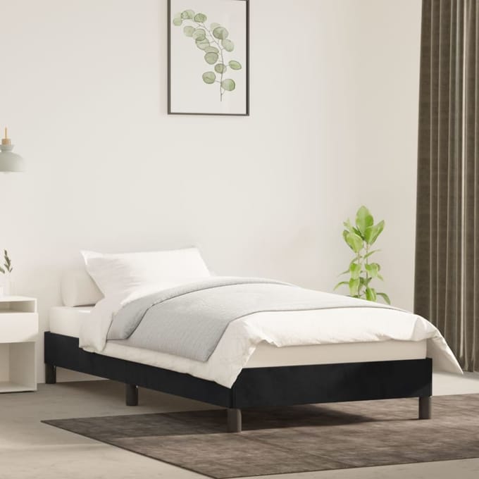 vidaXL - Bedframe - fluweel - zwart - 80x200 - cm