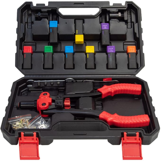 Kit d'outils pour écrous à rivets avec 10 rivets et 10 rivets pour écrous Kit d'assortiment d'écrous à rivets robuste noir