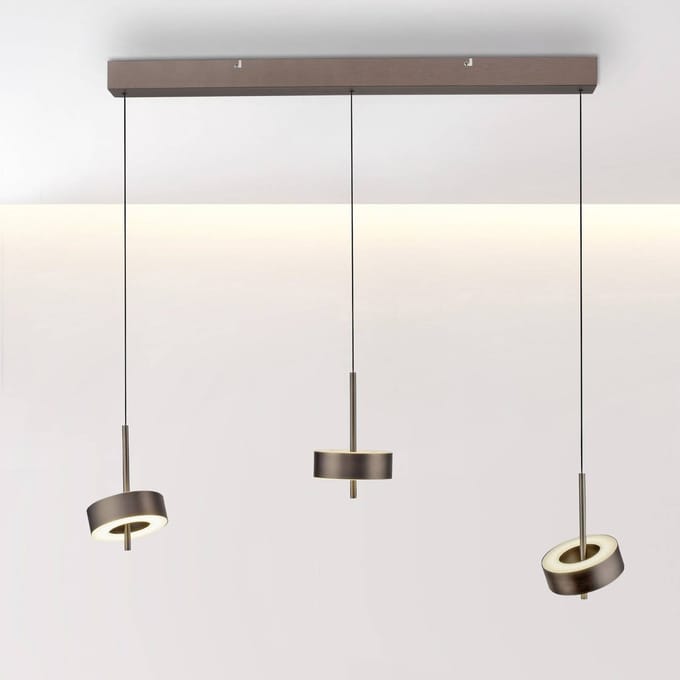 Q-Smart-Home Paul Neuhaus SMART+ hanglamp Q-Rotate donkerbruin 3-lamps