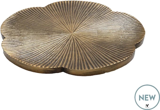 Decoratie dienblad Santa Cruz | aged brass | Ø35 x H35 cm