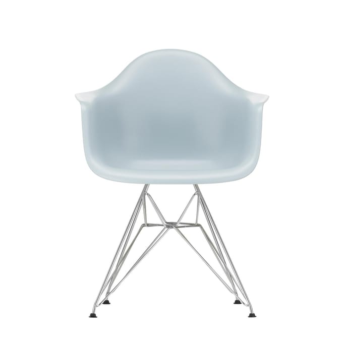 Vitra - DAR Eames Plastic Armchair - verchroomd - ijsgrijs RE - blauw
