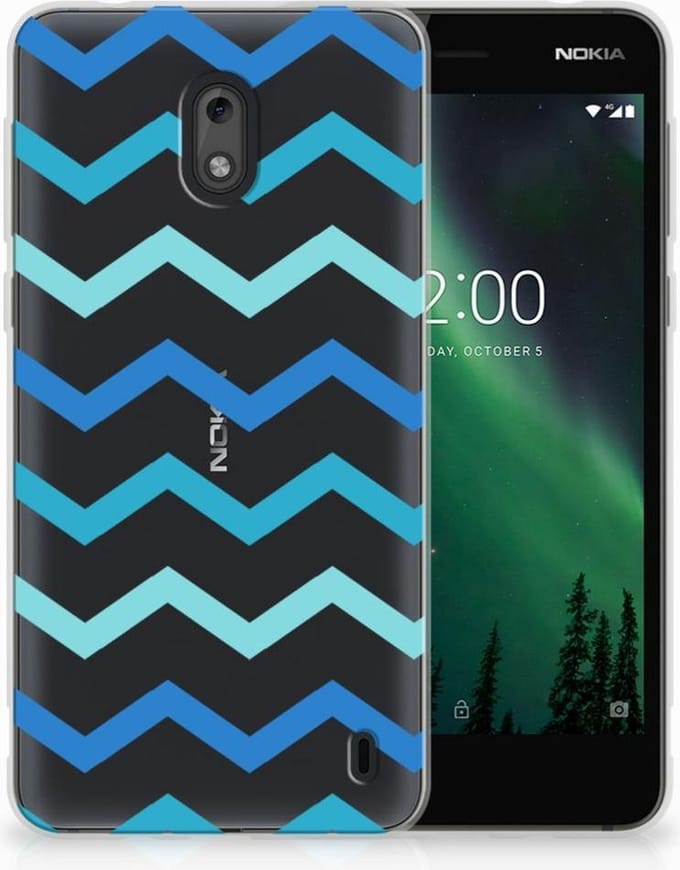 Nokia 2 TPU bumper Zigzag Blauw