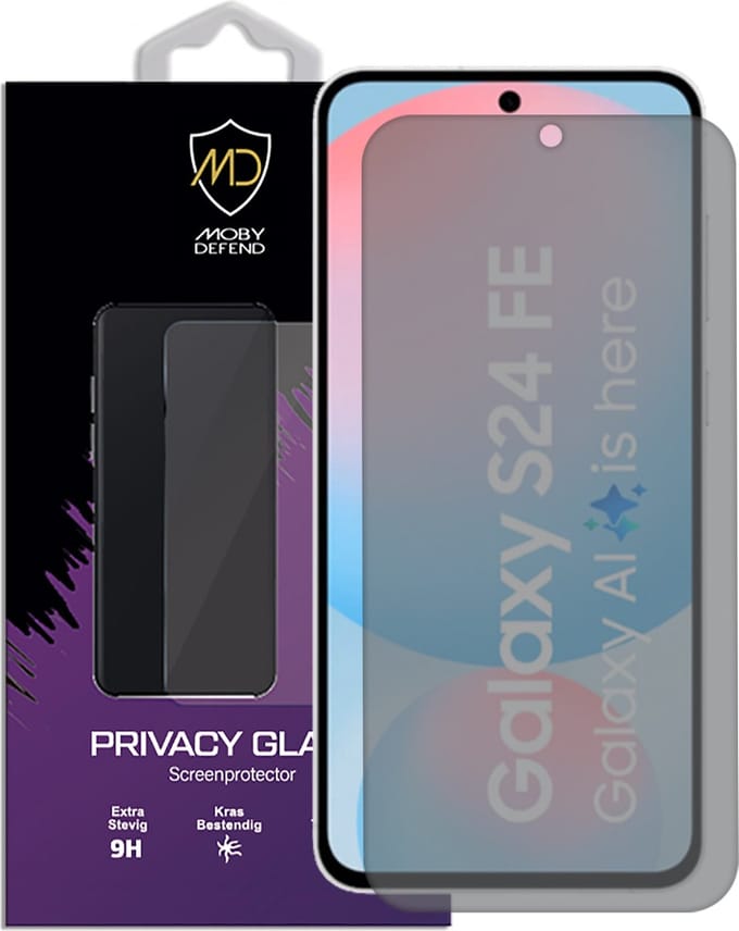 MobyDefend Screenprotector - Geschikt voor Samsung Galaxy S24 FE - Matte Privacy Glass Screensaver