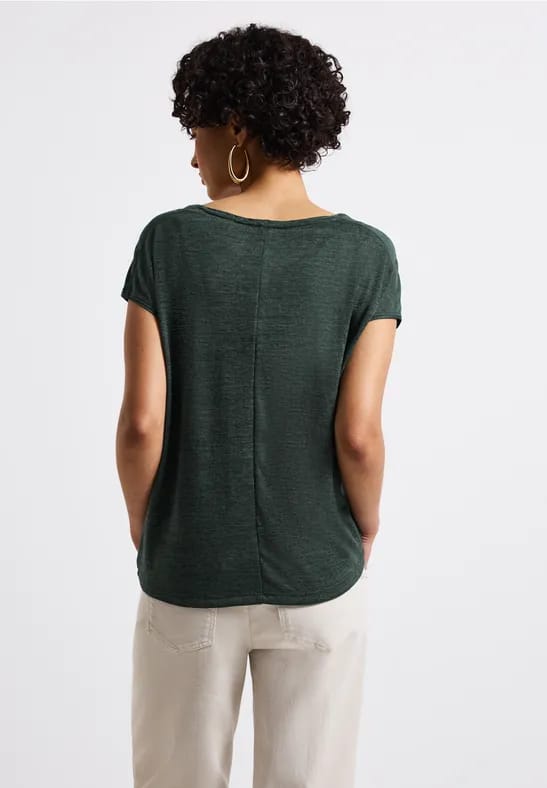 Shirt met linnen look
