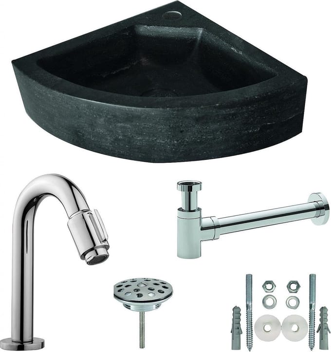 Wiesbaden One Pack Wiesbaden Hardstenen hoekfontein 30x30x10cm compleet