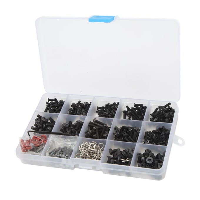 522 Stuks RC Schroefset Meerdere Maten Hoge Hardheid Heldere Draad Schroeven Assortimentset met Opbergdoos