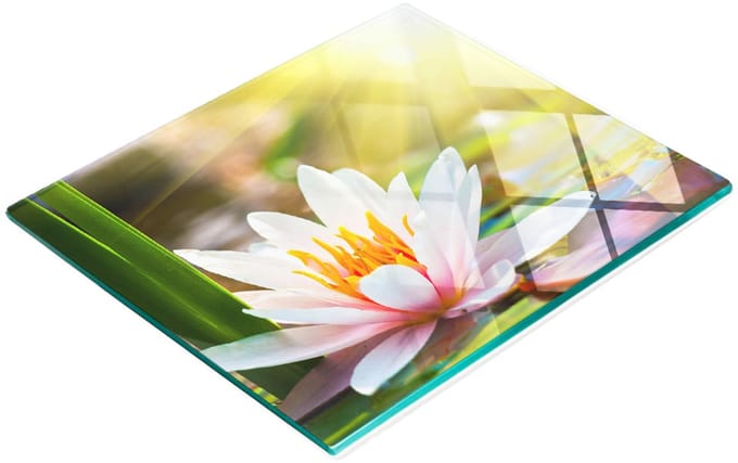Decoratieve glazen snijplank met waterlelie-afbeelding, 60x52 cm