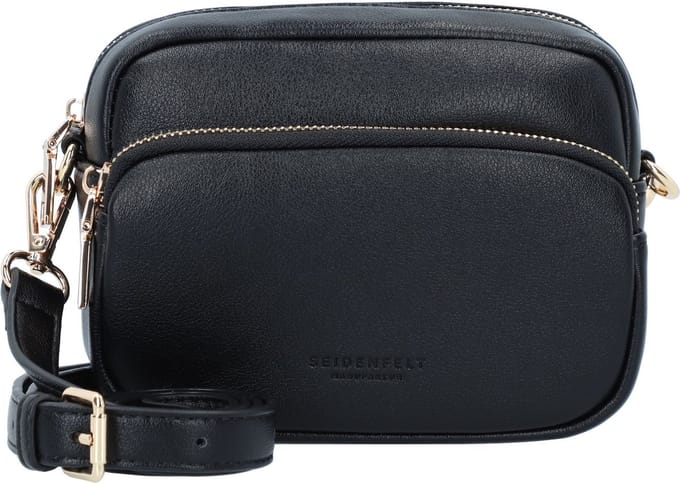 SEIDENFELT MANUFAKTUR Schoudertas Heby Shoulderbag Black / Gold Zwart
