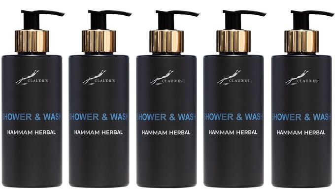 Shower & Wash Hammam Herbal 300 ml - gouden pomp - 5 stuks