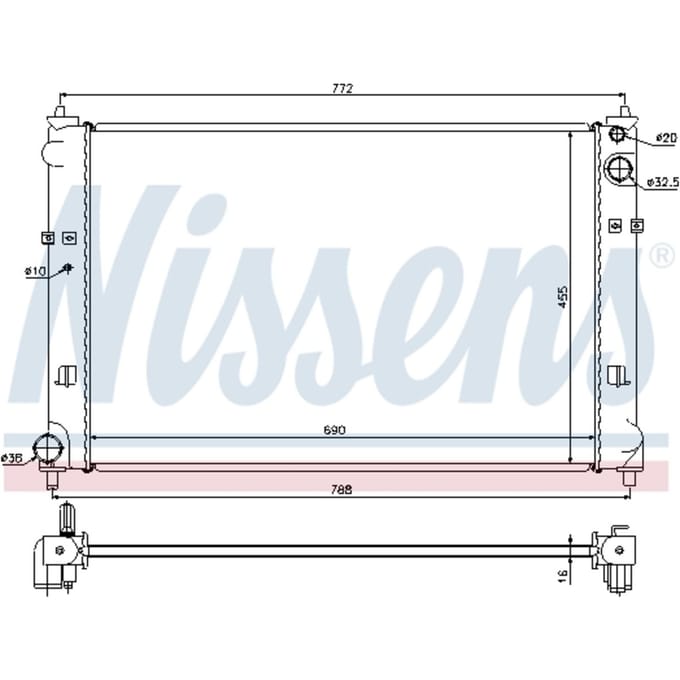Radiator, motorkoeling NISSENS 62468