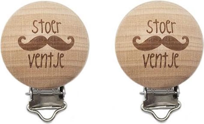 Durable Houten Speenclips 2 stuks 62 Stoer Ventje