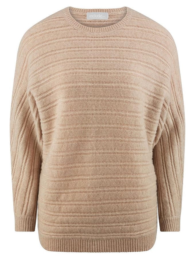 Trui ronde hals kasjmier Van include beige