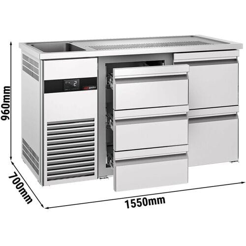 GGM Gastro Bierkoeling PREMIUM - 1550x700mm - 5 laden zilver