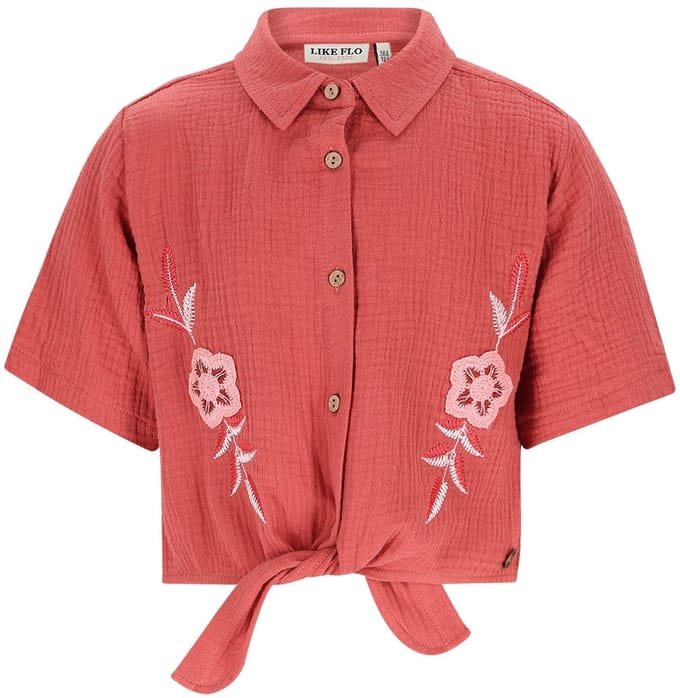 Like Flo - Cecile Flo girls knotted oversized blouse - Desert stone - Maat 116