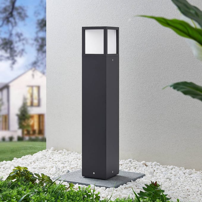 Lucande LED tuinpadverlichting Dewari, 65 cm, donkergrijs, IP54