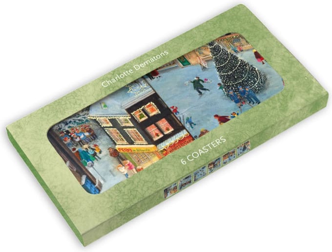 Kerstboom, Charlotte Dematons Onderzetters 6 stuks