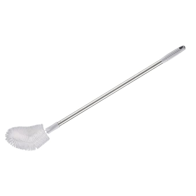 Brosse Bouteille Long Manche Acier Inoxydable Tête Flexible Brosse Nettoyage Seau Eau pour Maison Bureau gris