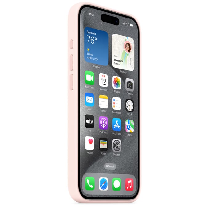 Silicone Backcover MagSafe voor de Apple iPhone 15 Pro - Light Pink