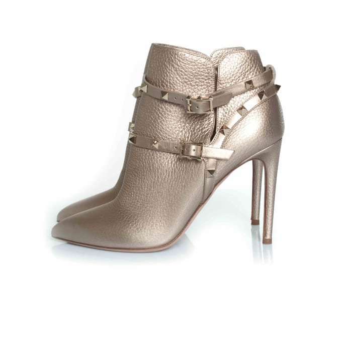 Rockstud leren enkellaarsjes