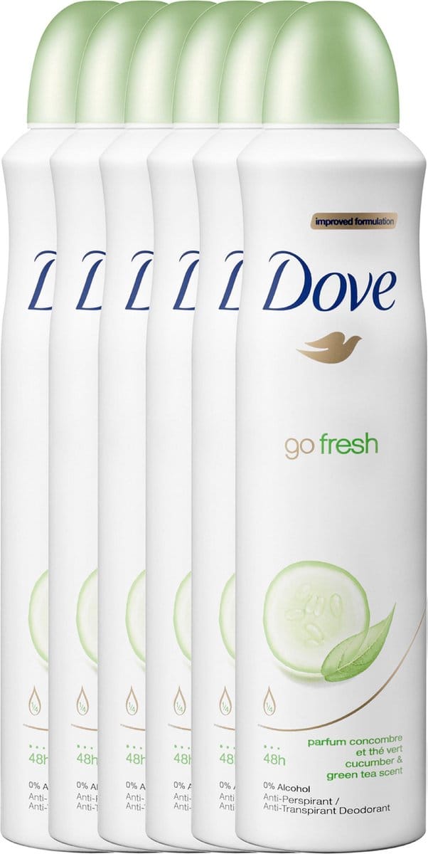 Dove Go Fresh Cucumber - 6 x 250 ml - Deodorant Spray