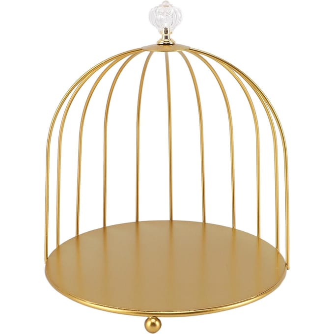 Vogelkooi Cosmetica Organizer Goud Ruimtebesparend IJzer Uniek Multifunctioneel Vogelkooi Make-up Display Single Layer beige