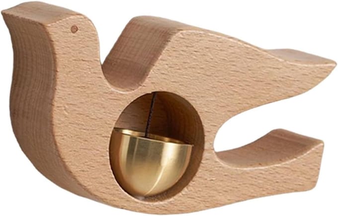 Winkelbel Dierenvorm - Handgemaakte Windgong - Entree Decoratie - Messing Constructie - 12x7cm - Duif