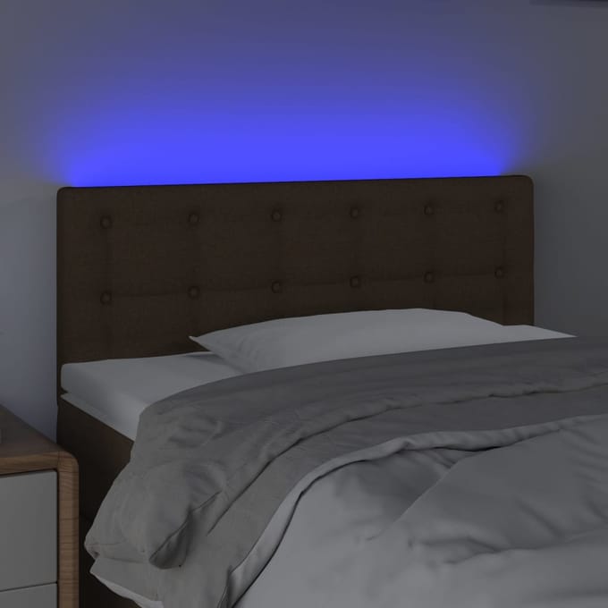 vidaXL - Hoofdbord - LED - 90x5x78/88 - cm - stof - donkerbruin
