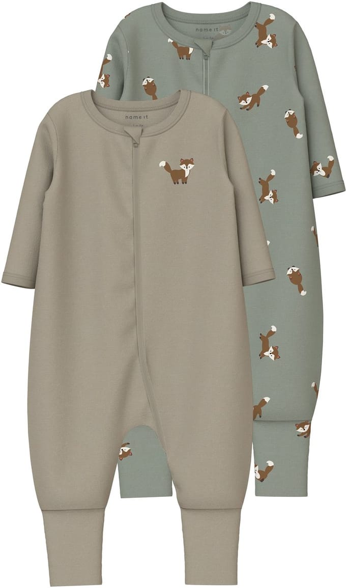 NAME IT- NBMNIGHTSUIT 2P ZIP FF FOX NOOS - Jongens - Sleepsuit
